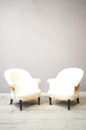 Pair of 1920's French tub chairs