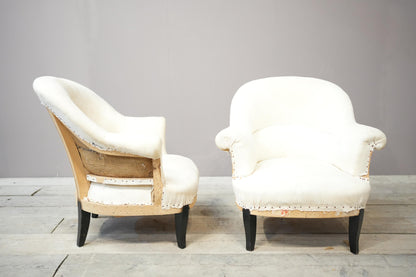 Pair of 1920's French tub chairs