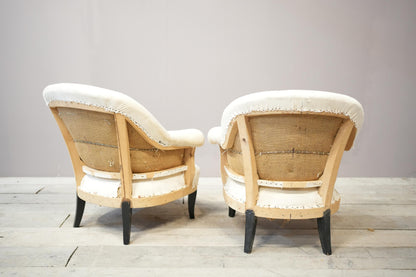 Pair of 1920's French tub chairs