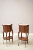 Pair of Early 20th century Mahogany and marble bedside tables