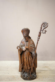 RESERVED 17th century carved oak Statue of a saint - TallBoy Interiors