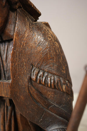 RESERVED 17th century carved oak Statue of a saint
