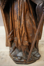 RESERVED 17th century carved oak Statue of a saint - TallBoy Interiors
