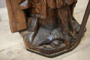 RESERVED 17th century carved oak Statue of a saint - TallBoy Interiors