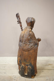 RESERVED 17th century carved oak Statue of a saint - TallBoy Interiors