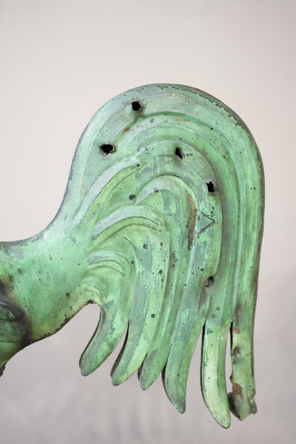 19th century copper weathervane of a cockerel