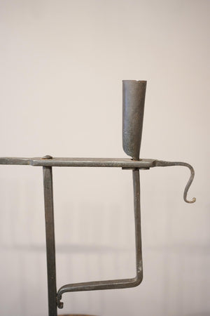 1950's French brutalist iron candlestick