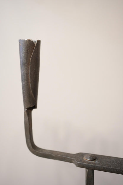 1950's French brutalist iron candlestick