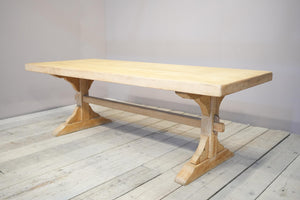 Mid 20th century oak and pine dining table