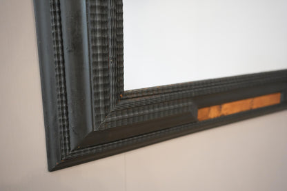 Large Italian Ebonised and faux tortoiseshell mirror No1