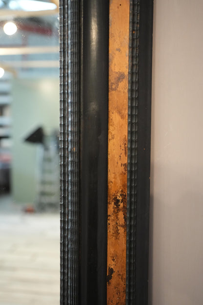 Large Italian Ebonised and faux tortoiseshell mirror No1