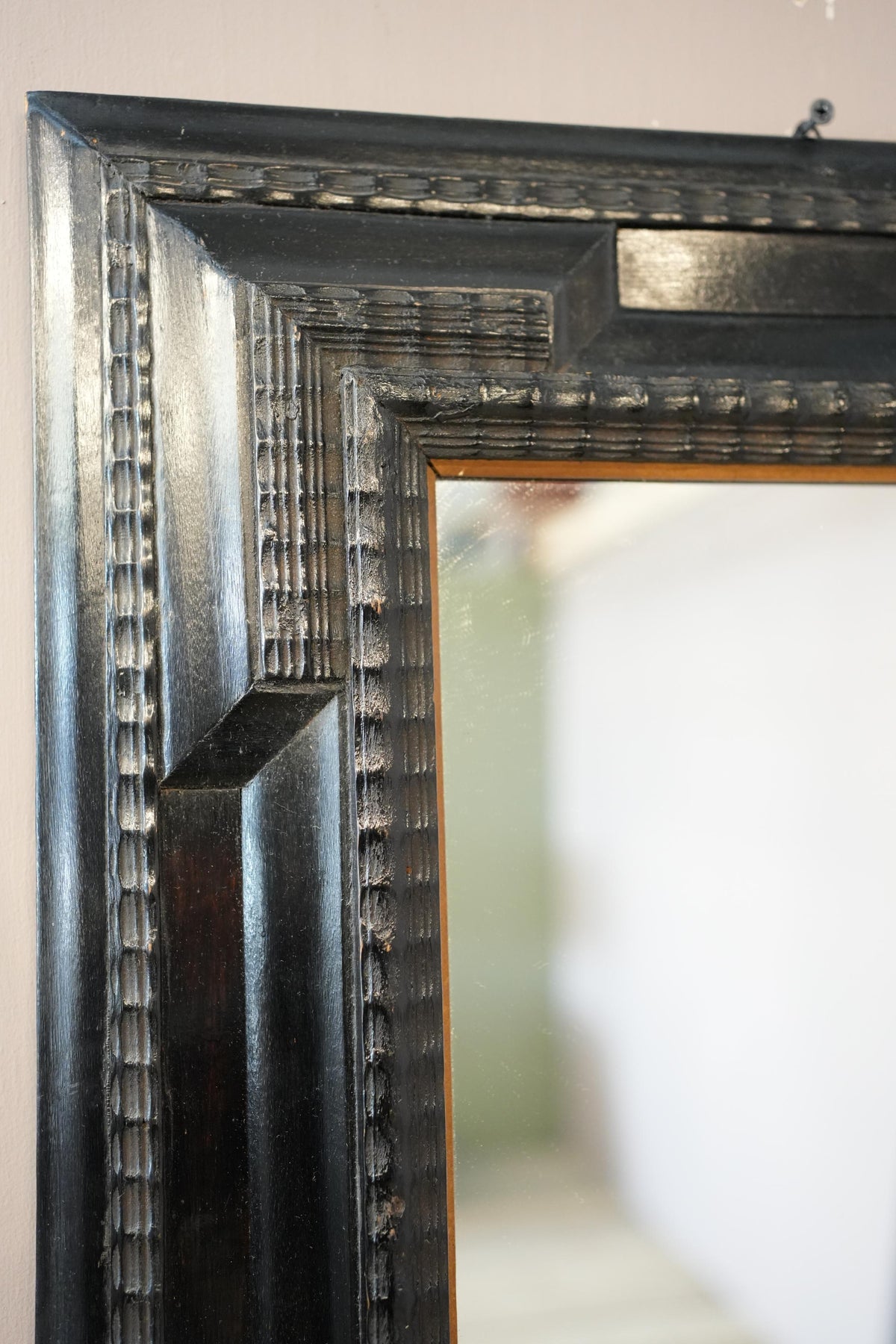 19th century Italian Ebonised mirror No4 - TallBoy Interiors