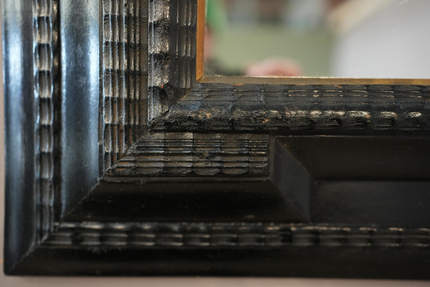 19th century Italian Ebonised mirror No4