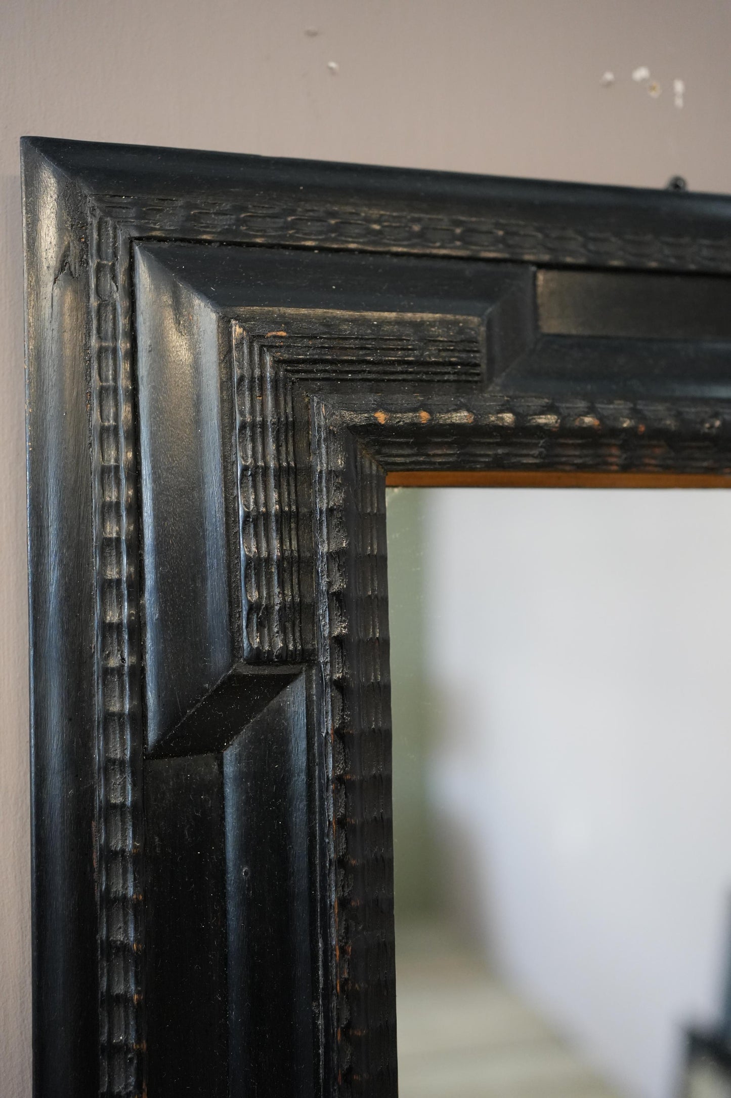 19th century Italian ebonised mirror No