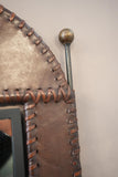 20th century Leather and iron wall mirror