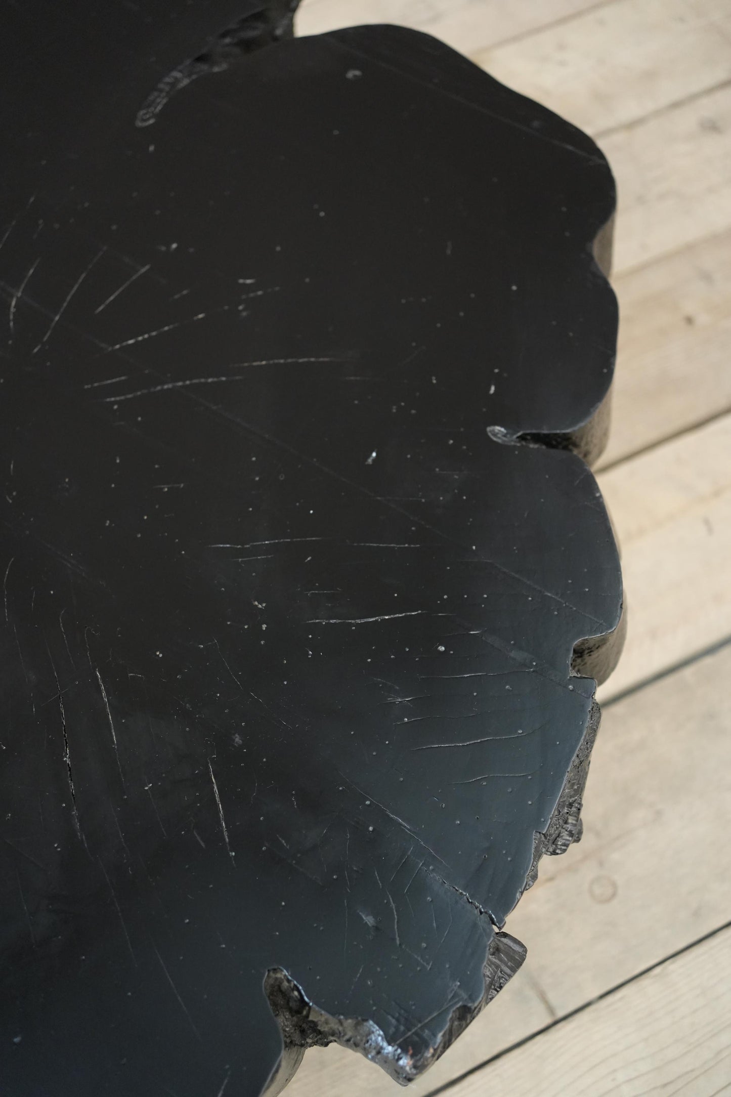 20th century Wabi sabi ebonised naturalistic coffee table