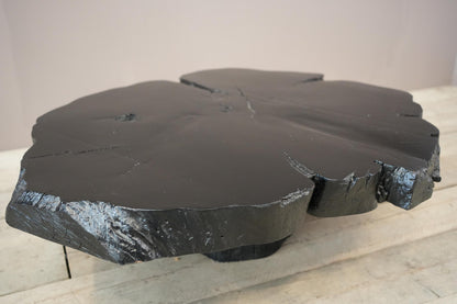 20th century Wabi sabi ebonised naturalistic coffee table