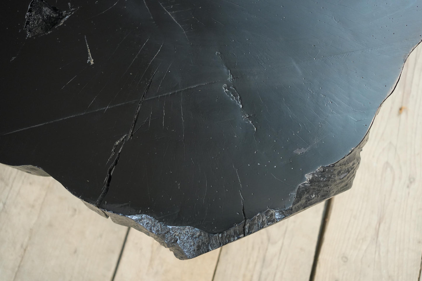 20th century Wabi sabi ebonised naturalistic coffee table