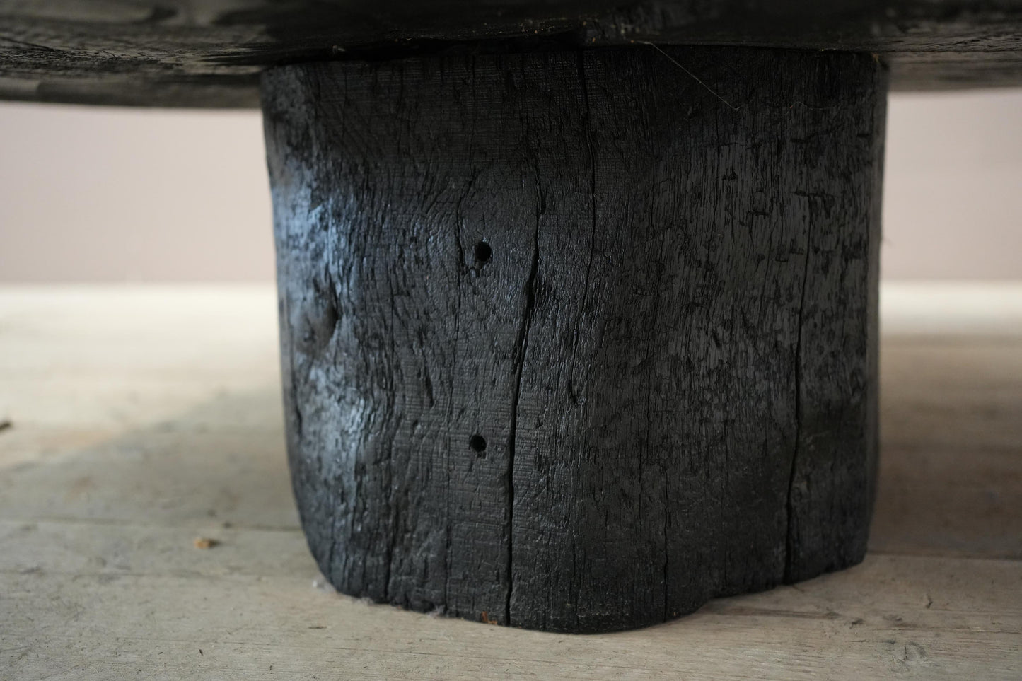20th century Wabi sabi ebonised naturalistic coffee table