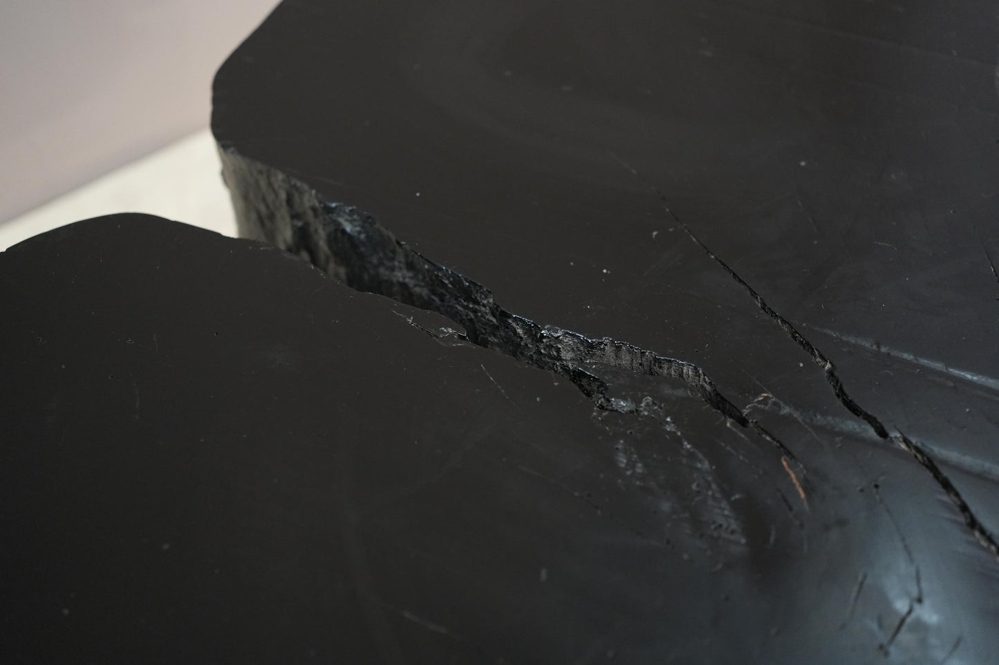 20th century Wabi sabi ebonised naturalistic coffee table