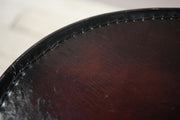 20th century leather and metal folding drinks table - TallBoy Interiors
