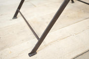 20th century leather and metal folding drinks table - TallBoy Interiors