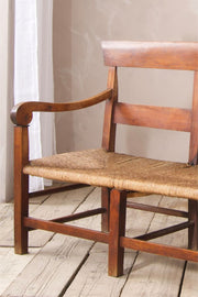 19th century Rush seated French hall bench - TallBoy Interiors