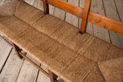 19th century Rush seated French hall bench - TallBoy Interiors