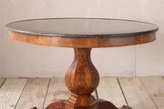 19th century French black marble and mahogany Gueridon table