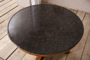 19th century French black marble and mahogany Gueridon table