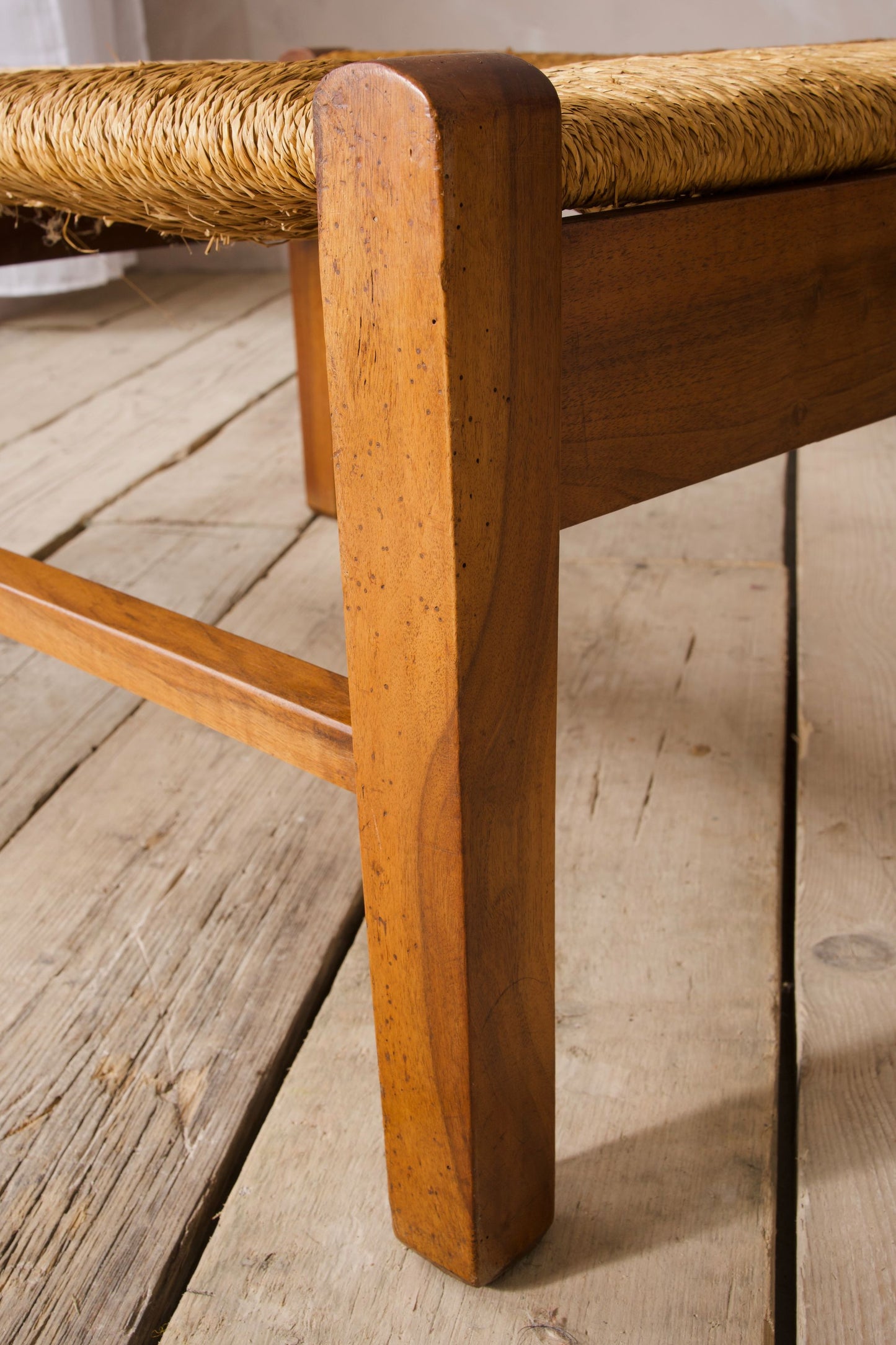 Very large 20th century French lounge chair and footstool