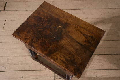 18th century Spanish walnut side table with bobbin legs - TallBoy Interiors