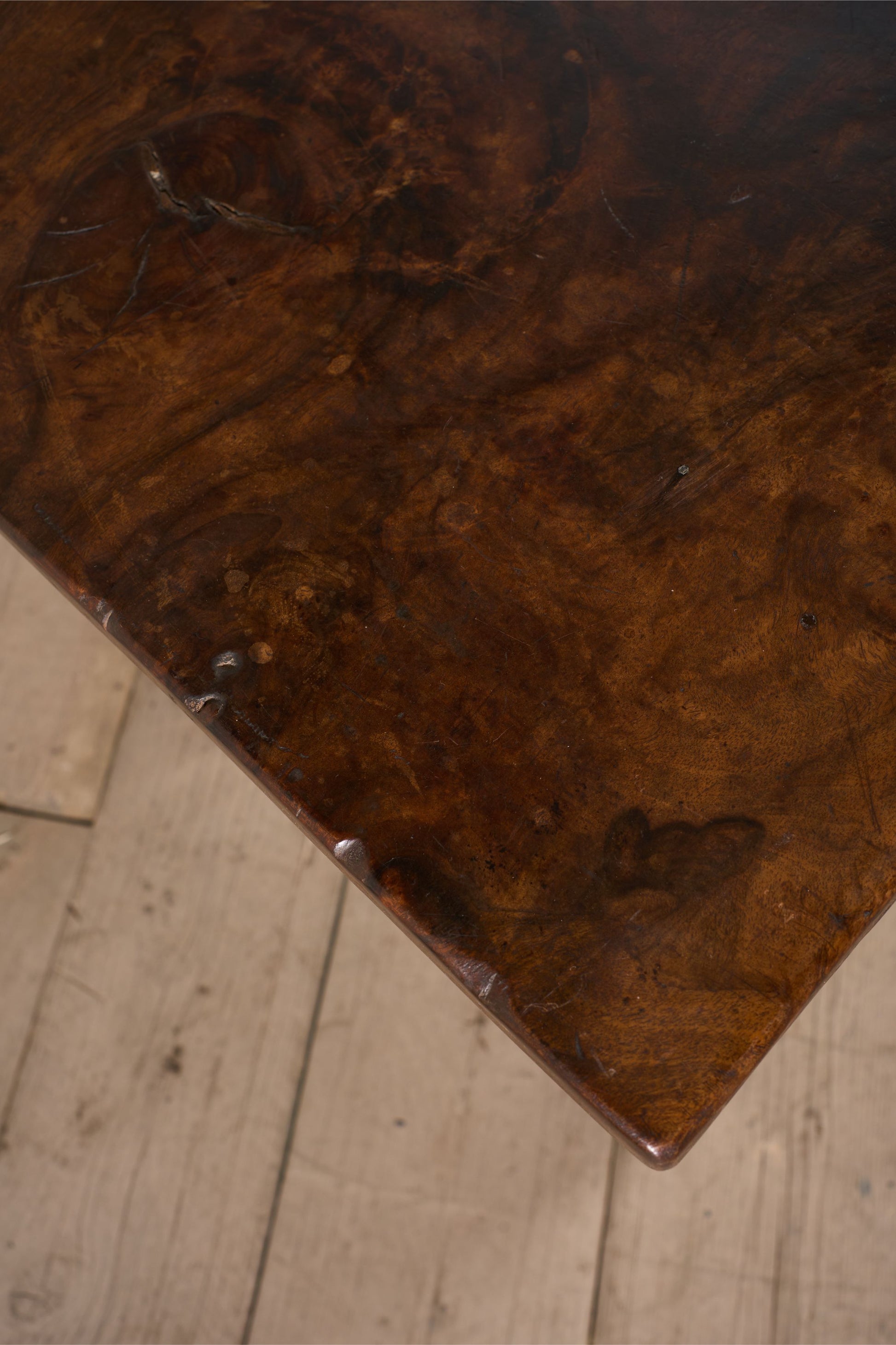 18th century Spanish walnut side table with bobbin legs - TallBoy Interiors