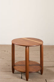 Art Deco walnut side table with reeded legs - TallBoy Interiors