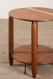Art Deco walnut side table with reeded legs - TallBoy Interiors