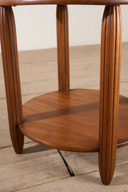 Art Deco walnut side table with reeded legs - TallBoy Interiors