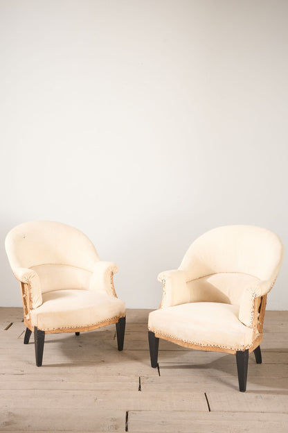 Pair of Art Deco period French tub chairs
