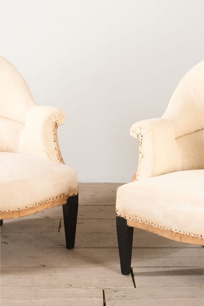 Pair of Art Deco period French tub chairs
