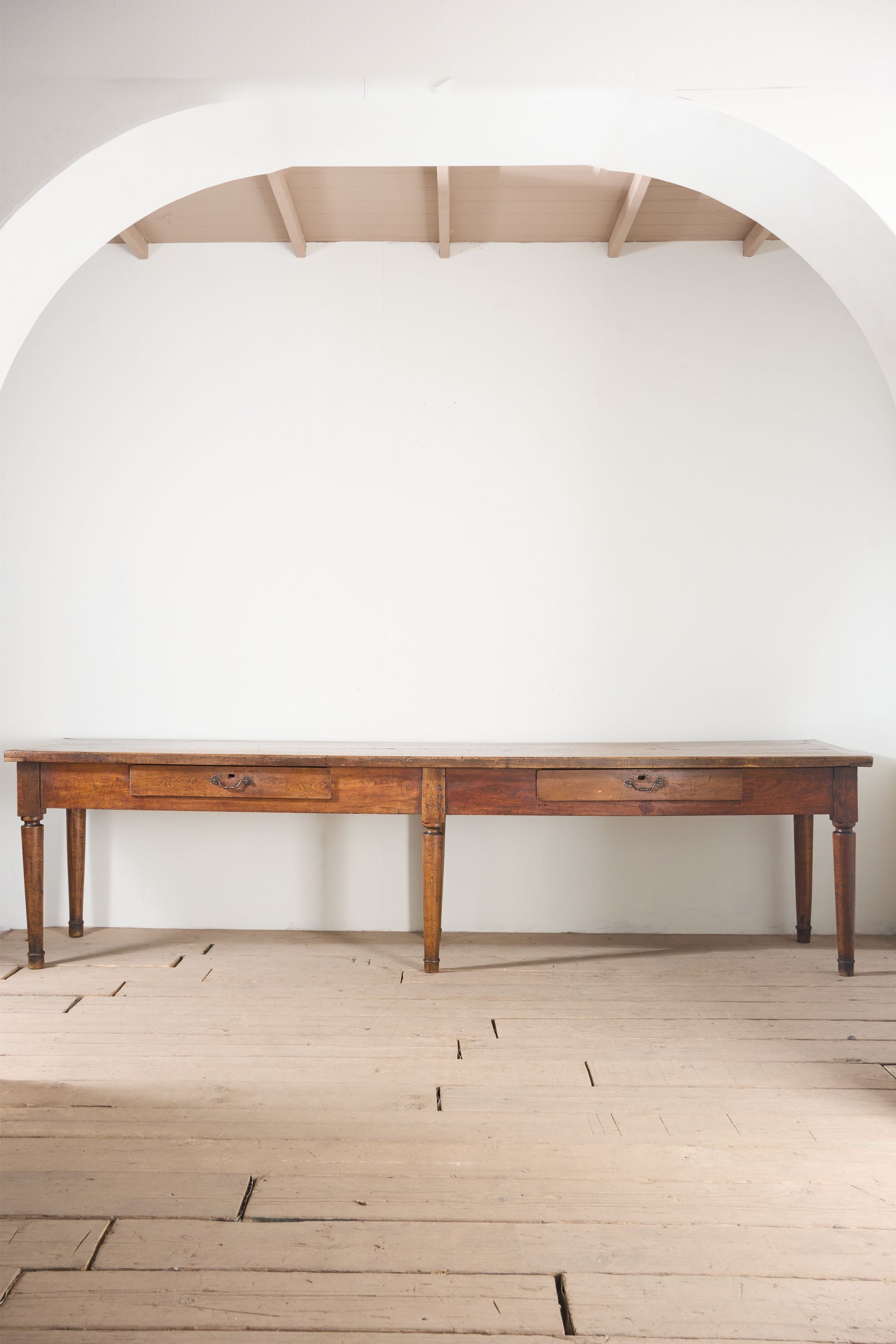 19th century 3m Single slab Walnut top Italian table - TallBoy Interiors