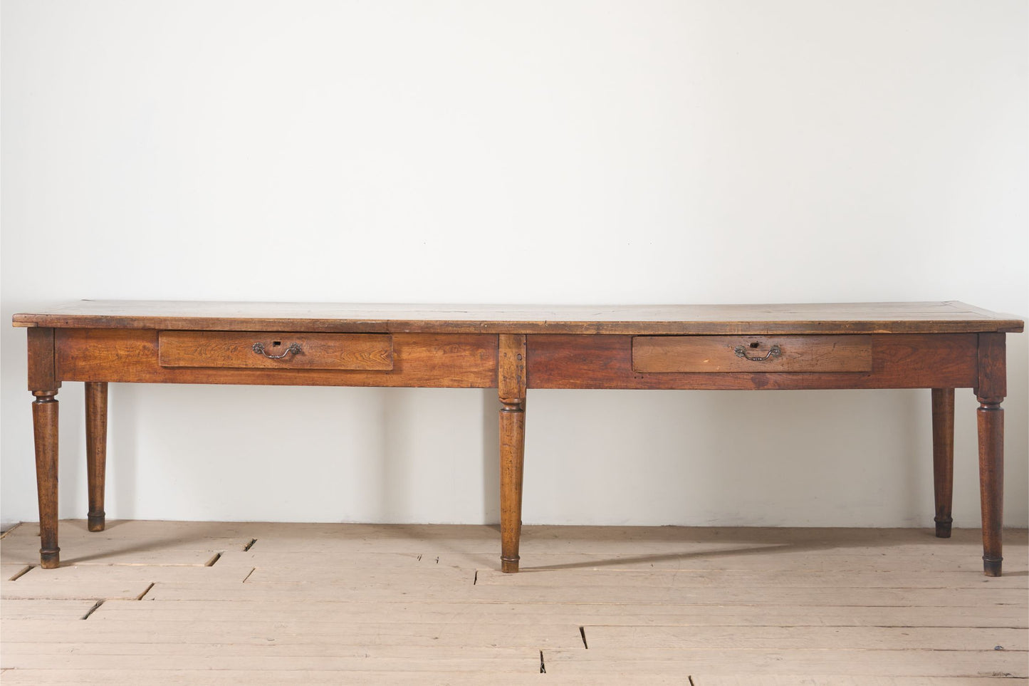19th century 3m Single slab Walnut top Italian table - TallBoy Interiors