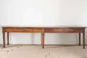 19th century 3m Single slab Walnut top Italian table - TallBoy Interiors