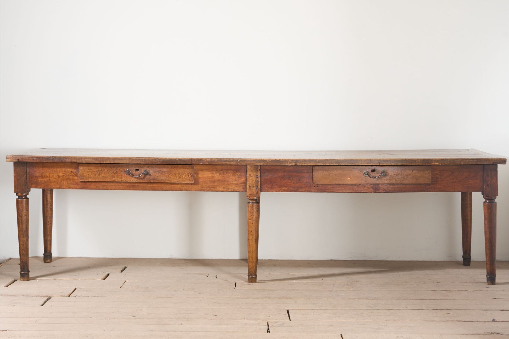 19th century 3m Single slab Walnut top Italian table - TallBoy Interiors