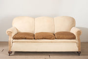 Early 20th century Scalloped back country house sofa - TallBoy Interiors