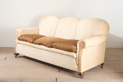 Early 20th century Scalloped back country house sofa
