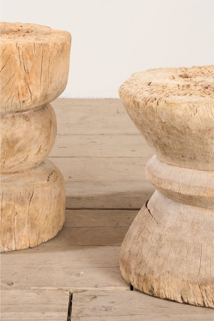 Pair of 19th century Rustic wood side tables - TallBoy Interiors