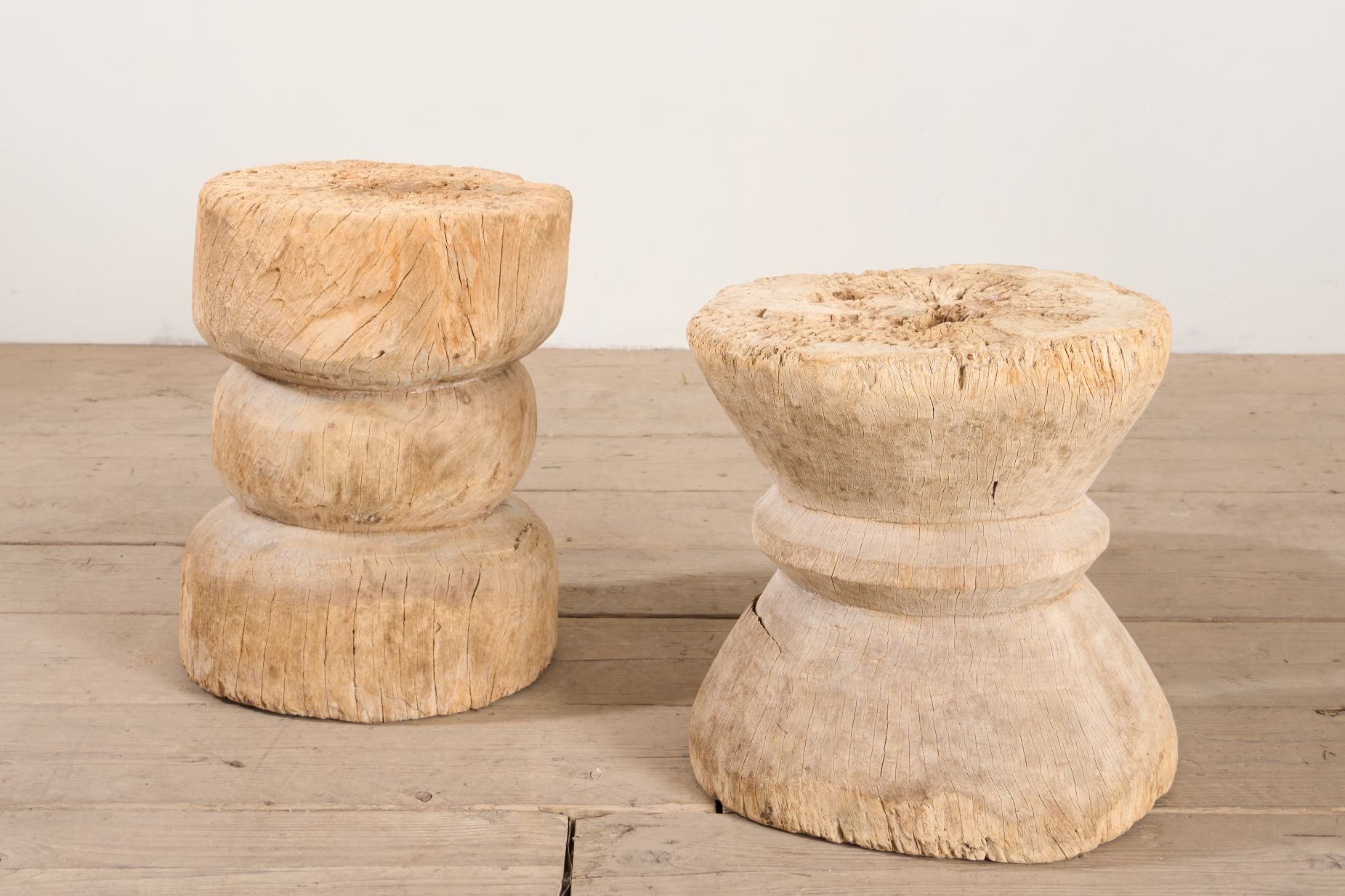 Pair of 19th century Rustic wood side tables - TallBoy Interiors