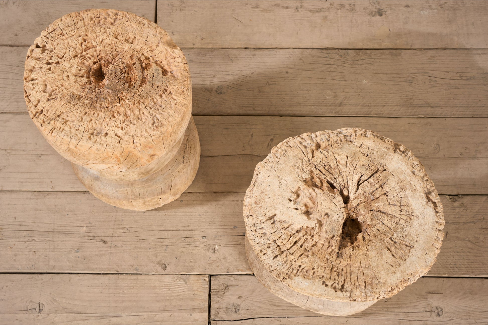 Pair of 19th century Rustic wood side tables - TallBoy Interiors