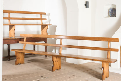 3.1m Pair of 19th century Pine benches