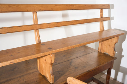 3.1m Pair of 19th century Pine benches