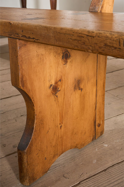 3.1m Pair of 19th century Pine benches